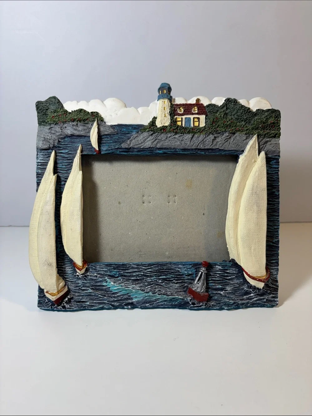 Source Unknown Nautical Sailboat & Lighthouse Frame - Blue, Cream, White